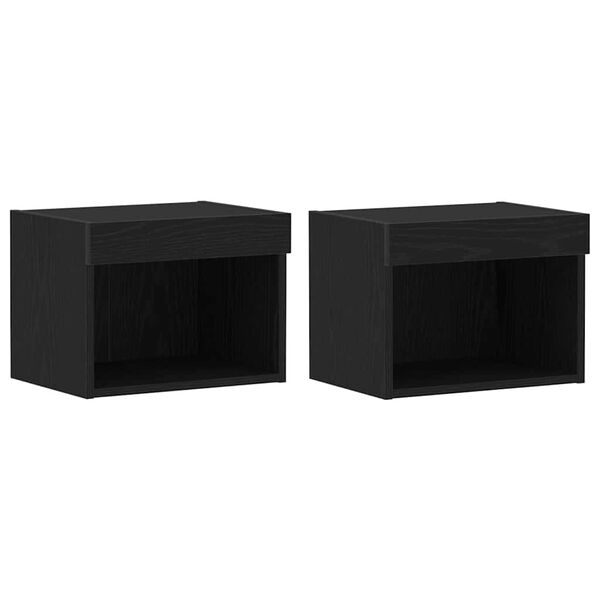 vidaXL TV-tasosetti 2 pcs Musta tammi. 40 x 30 x 30 cm Tekninen puu