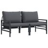 vidaXL Ulkokalusteet 2 Kappale Antrasiitti 80 x 80 x 71 cm Ter&auml;s