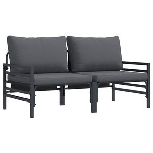 vidaXL Ulkokalusteet 2 Kappale Antrasiitti 80 x 80 x 71 cm Ter&auml;s