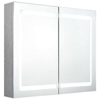 vidaXL LED kylpyhuoneen peilikaappi betoninharmaa 80x12x68 cm