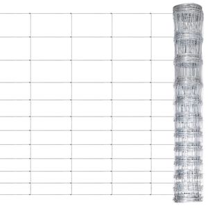 vidaXL Puutarha-aita galvanoitu ter&auml;s 50 m 150 cm hopea