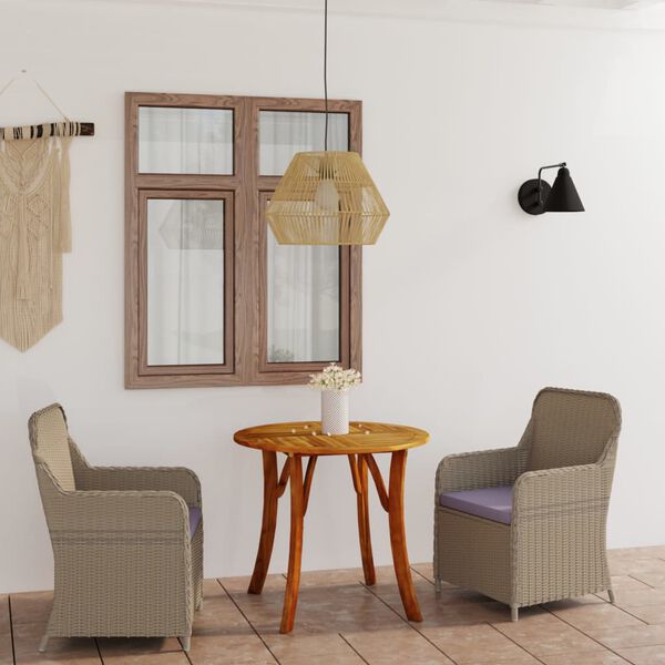 vidaXL 3-osainen Ulkoruokailuryhm&auml; ruskea