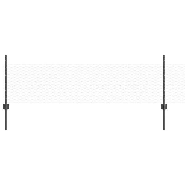 vidaXL Aita ja Tuki Harmaa 0,5 x 10 m Terästä ja PVC:tä