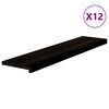vidaXL Askelmat 12 kpl ruskeanmusta 110x25x2 cm t&auml;ysi tammi