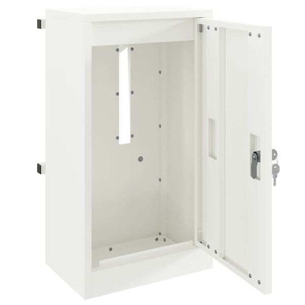 vidaXL Postilaatikko Valkoinen 30 x 23 x 55 cm Teräs