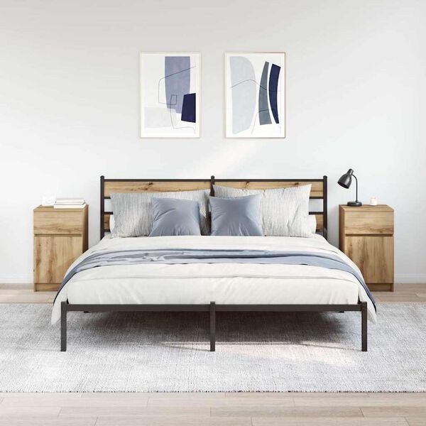 vidaXL Y&ouml;p&ouml;yt&auml;kaapit 2 kpl k&auml;sity&ouml;l&auml;inen tammi 39x35x65cm tekninen puu