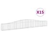 vidaXL Kaarevat kivikorit 15 kpl 400x30x40/60 cm galvanoitu rauta