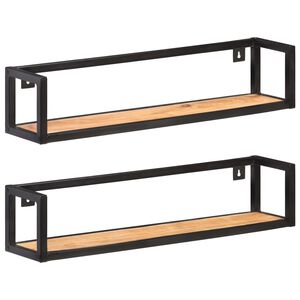 vidaXL Sein&auml;hyllyt 2 kpl 80 cm t&auml;ysi akaasiapuu