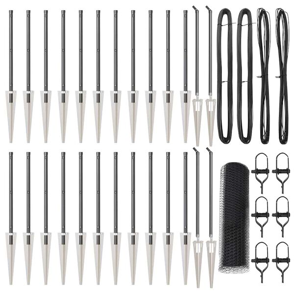 vidaXL Aitalatu Harmaa 50 x 1 m (25 mm verkko) Ter&auml;st&auml; ja PVC:t&auml;