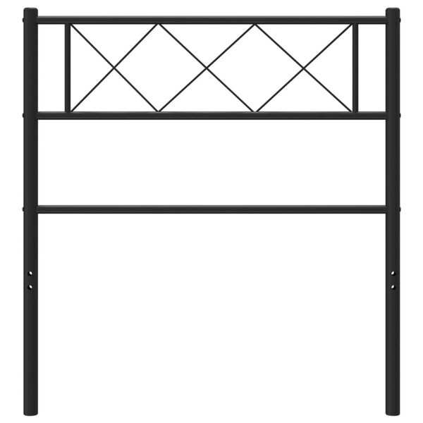 vidaXL Metallinen sängynpääty musta 75 cm