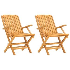vidaXL Kokoontaitettavat tuolit 2 kpl 61x67x90 cm massiivipuu tiikki