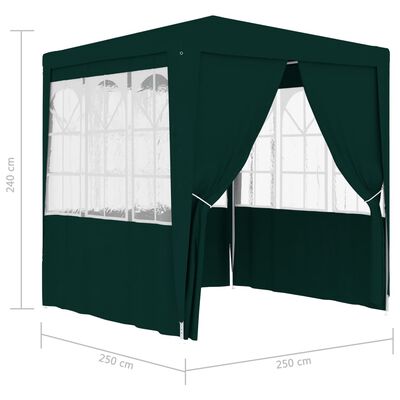 vidaXL Ammattilaisten juhlateltta sivuseinät 2,5x2,5 m vihreä 90 g/m²
