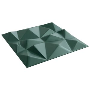 vidaXL Sein&auml;paneelit 12 kpl 50 x 50 cm Timanttivihre&auml; XPS Vaahdon