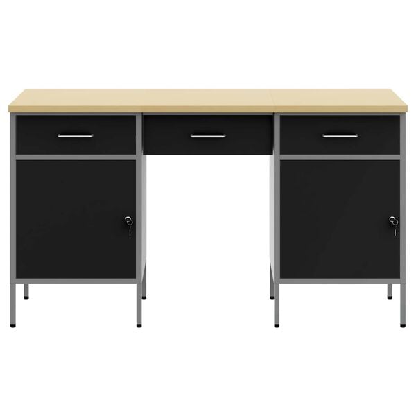 vidaXL Ty&ouml;p&ouml;yt&auml;kaappi laatikon kanssa 3 pcs Musta 150 x 55 x 85 cm