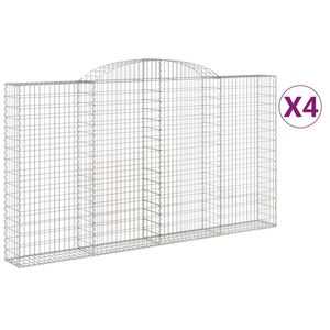vidaXL Kaarevat kivikorit 4 kpl 300x30x160/180 cm galvanoitu rauta
