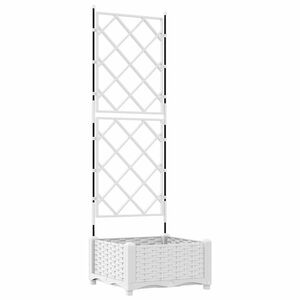 vidaXL Puutarha ruukku valkoinen 40 x 40 x 125,5 cm PP