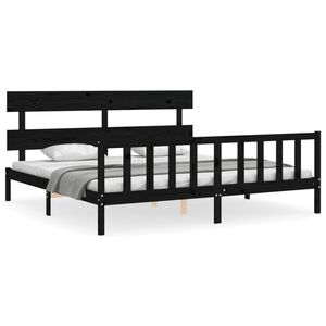 vidaXL S&auml;ngynrunko p&auml;&auml;dyll&auml; musta 200x200 cm t&auml;ysi puu