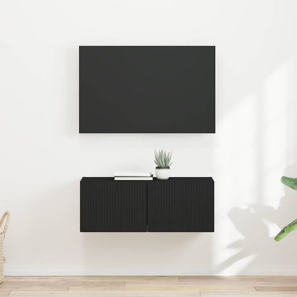 vidaXL TV-sein&auml;kaappi 2 pcs Musta 60 x 31 x 29.5 cm Tekninen puu