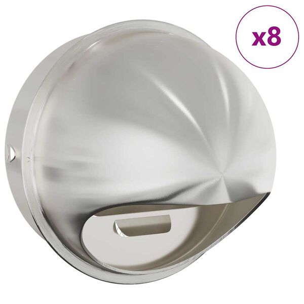 vidaXL Ilmanvaihtosuojaimet 8 pcs Hopea 200 mm Ruostumaton ter&auml;s