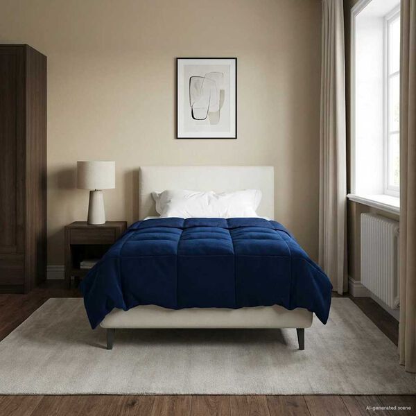 vidaXL Talvityyny Quiltottu Tumma Sininen 140 x 200 cm Mikrokuitu