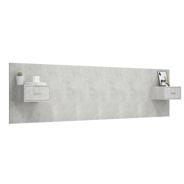 vidaXL S&auml;ngynp&auml;&auml;ty s&auml;ilytystilalla betoninharmaa tekninen puu