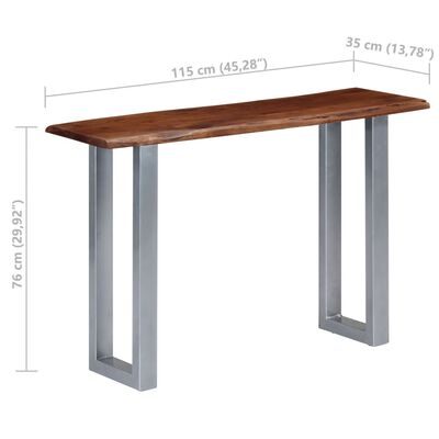 vidaXL Konsolipöytä 115x35x76 cm akaasiapuu ja rauta