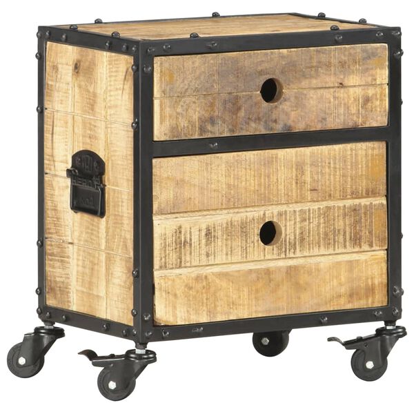 vidaXL Yöpöytä 40x30x50 cm karkea mangopuu