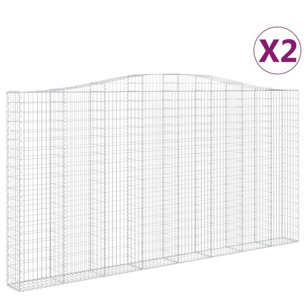 vidaXL Kaarevat kivikorit 2 kpl 400x30x200/220 cm galvanoitu rauta