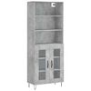vidaXL Kaappi betoninharmaa 69,5x34x180 cm tekninen puu