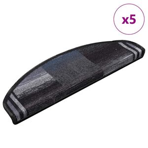 vidaXL Itsekiinnittyv&auml;t porrasmatot 5 kpl 65x21x4 cm musta ja harmaa