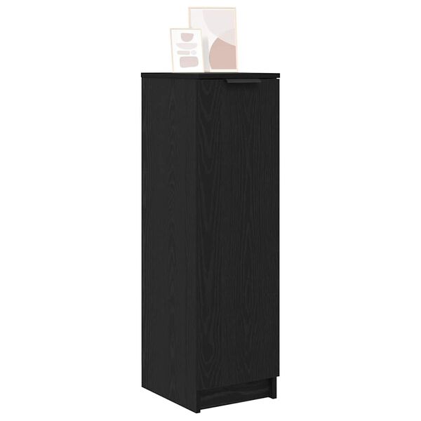 vidaXL Kenkäkaappi ovella Musta tammi 29.5 x 35 x 101 cm Tekninen puu