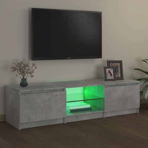 vidaXL TV-taso LED-valoilla betoninharmaa 140x40x36 cm