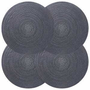 vidaXL Juutti Lautaset 4 kpl Tummanharmaa 100% Tossa Juutti