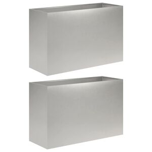 vidaXL Puutarha ruukku 2 kpl Hopea 80 x 40 x 50 cm Ruostumaton ter&auml;s