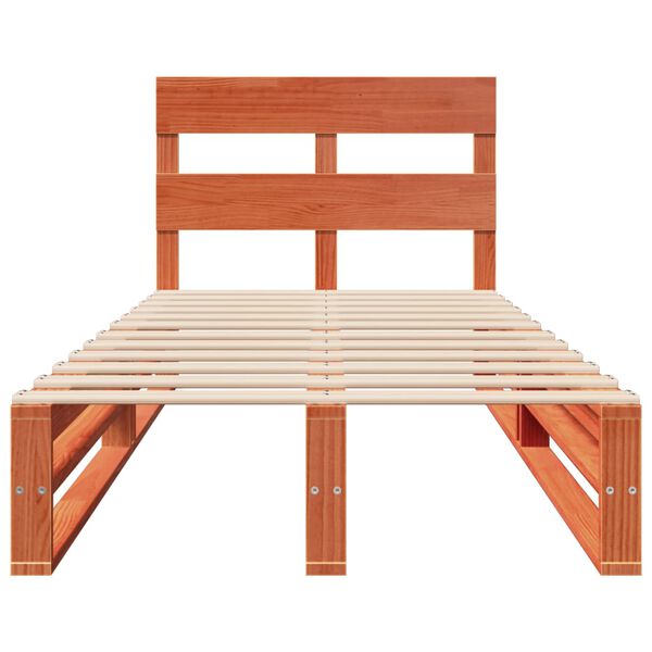 vidaXL Sängynrunko ilman patjaa vahanruskea 75x190 cm täysi mänty