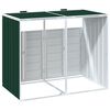 vidaXL Wheelie Bin Säilytys kaksoisastioille Vihreä 144x81x113cm Teräs