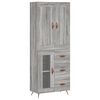 vidaXL Kaappi harmaa Sonoma 69,5x34x180 cm tekninen puu
