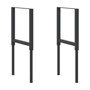 vidaXL S&auml;&auml;dett&auml;v&auml;t ty&ouml;p&ouml;yd&auml;n rungot 2kpl metalli 55x(69-95,5) cm musta
