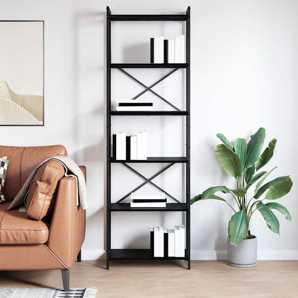 vidaXL Kirjahylly Musta tammi. 40 x 30 x 85 cm Tekninen puu