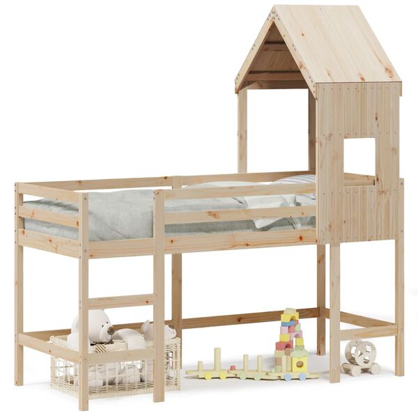 vidaXL Parvis&auml;nky tikkailla ja katoksella 80x200 cm t&auml;ysi m&auml;nty