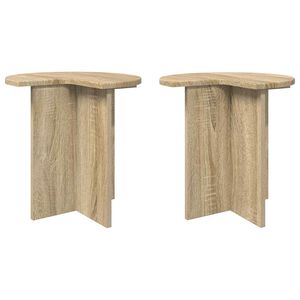 vidaXL Sivup&ouml;yt&auml; 2 pcs Sonoma-tammi &Oslash; 39 x 38 cm Tekninen puu