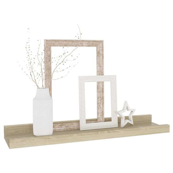 vidaXL Seinähyllyt 2 kpl Sonoma-tammi 40x9x3 cm