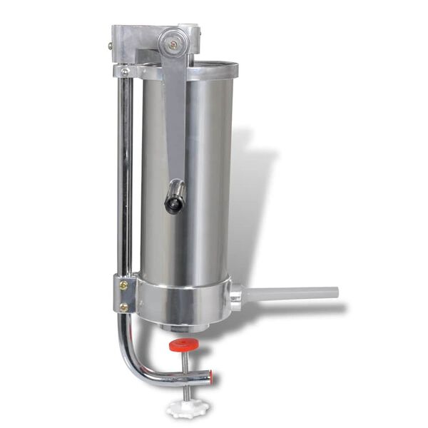 vidaXL Manuaalinen ruostumattomasta teräksestä valmistettu pystysuora makkaran täyttölaite/makkaranvalmistaja 3,5 l
