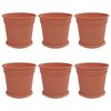 vidaXL Kasviruukut 6 pcs Tiilenpunainen &Oslash; 19 x 16 cm Muovi
