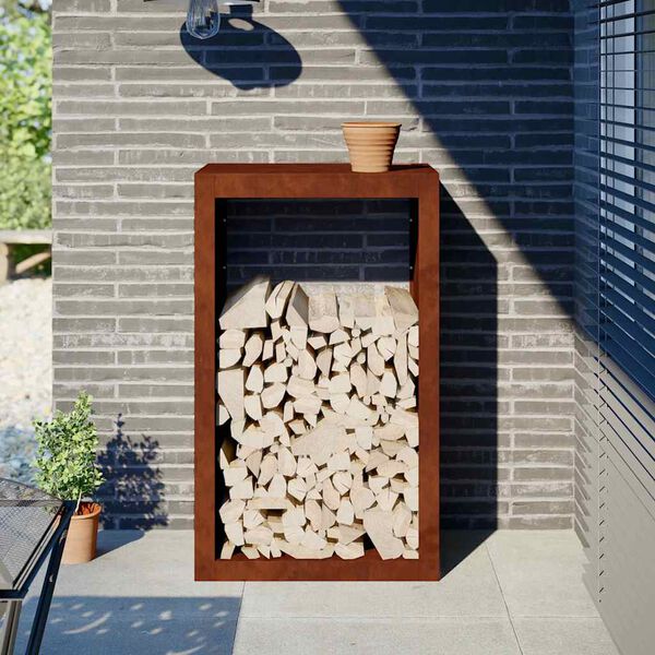 vidaXL Polttopuuteline 60x40x100 cm S&auml;&auml;nkest&auml;v&auml; ter&auml;s