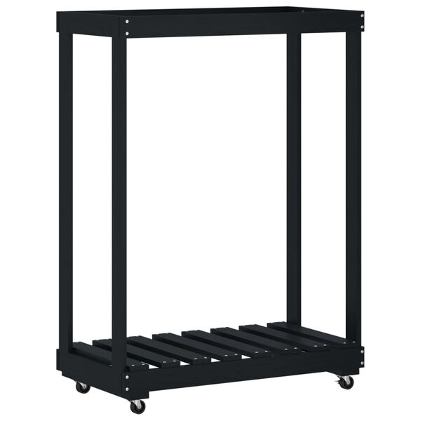 vidaXL Klapiteline py&ouml;rill&auml; musta 76,5x40x108 cm t&auml;ysi m&auml;nty