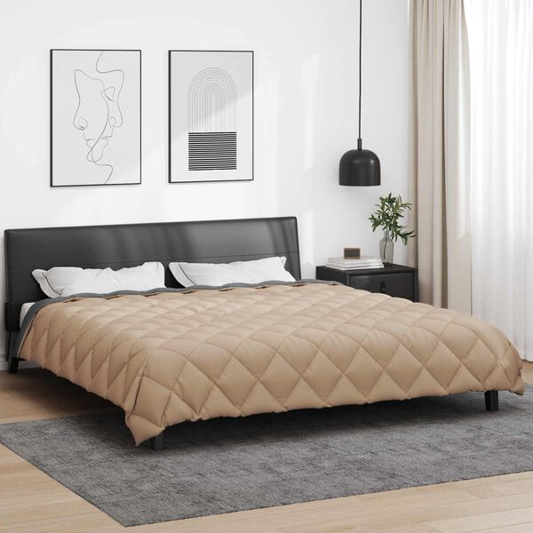 vidaXL Talvityyny Antrasiitti ja taupe 220 x 260 cm Mikrokuitu