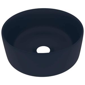 vidaXL Ylellinen pesuallas py&ouml;re&auml; matta tummansininen 40x15 cm keraami