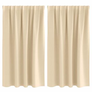 vidaXL Piment&auml;v&auml; verho renkailla 2 pcs Kerma 140 x 140 cm Polyesteri