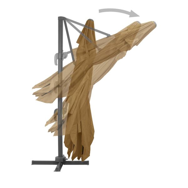 vidaXL Puutarhan aurinkovarjo alumiinitangolla 400x300 cm harmaanruskea